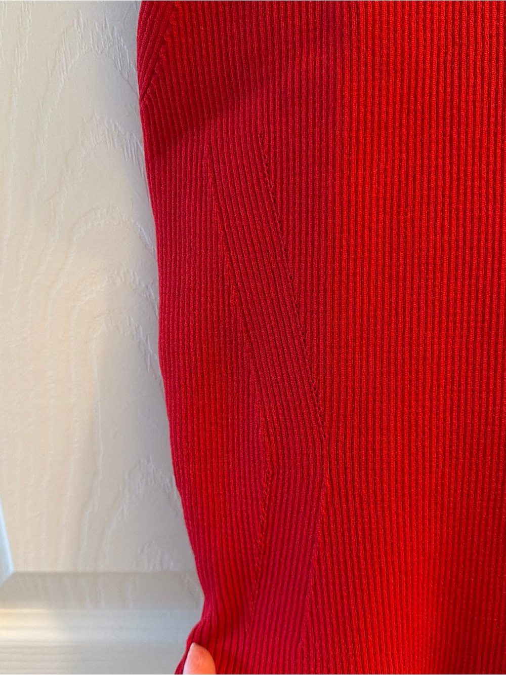 Red Sleeveless Ribbed Mock Neck Top - Picture 3 of 3